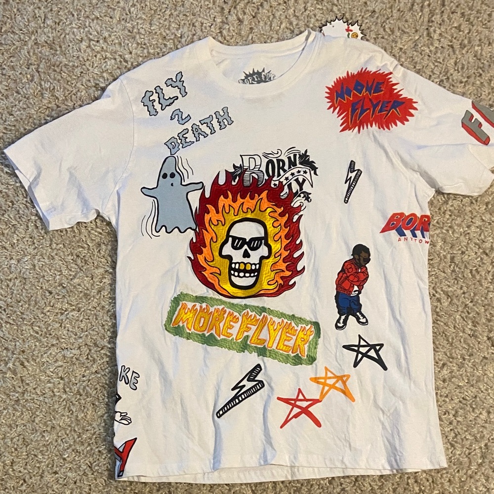 Skull Graphic Kids T-Shirt - White